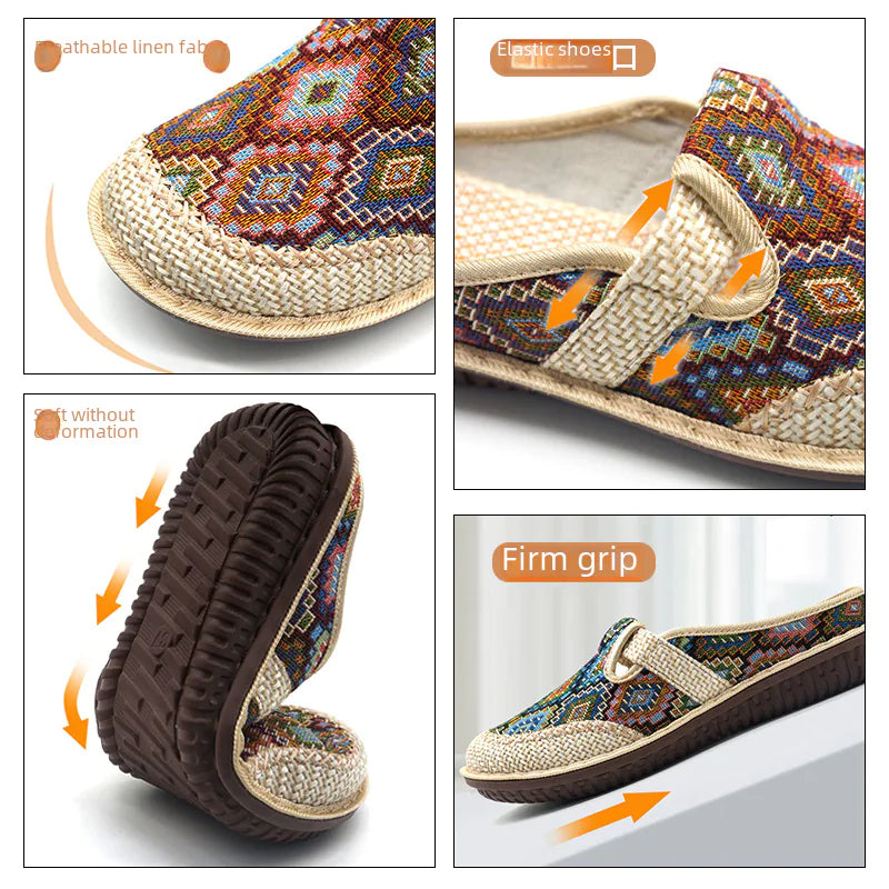 New Style Linen Slip-On Beijing Cloth Shoes for Women