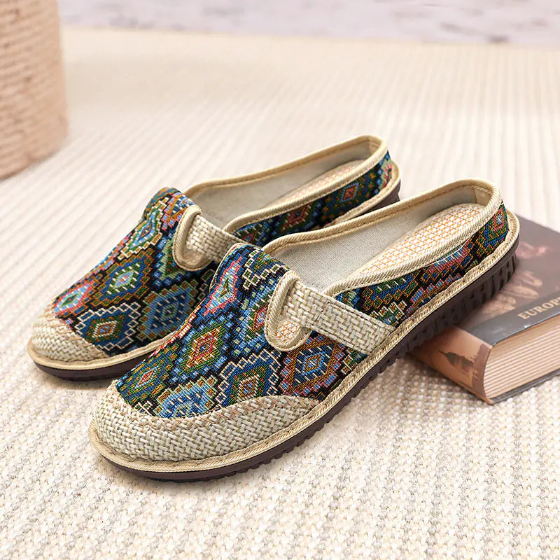New Style Linen Slip-On Beijing Cloth Shoes for Women