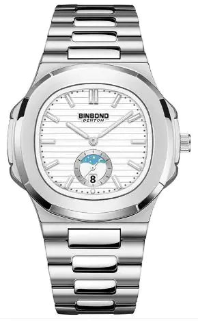 Relógio de Quartzo com Pulseira de Aço Retrô