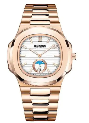 Relógio de Quartzo com Pulseira de Aço Retrô