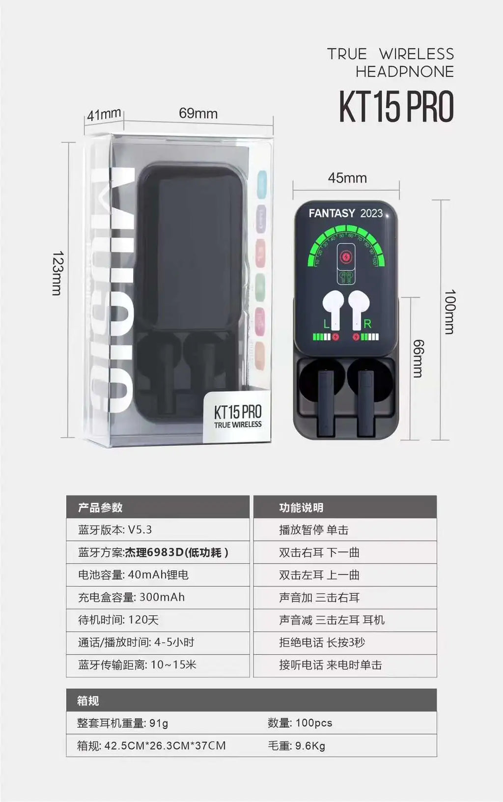 F9-5C TWS Bluetooth Gaming Earbuds with Display