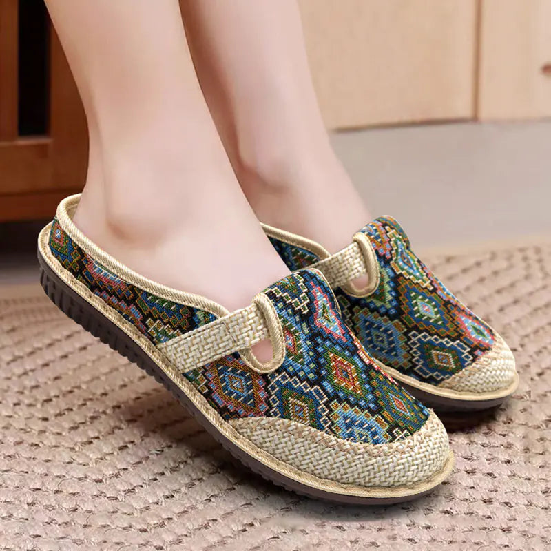 New Style Linen Slip-On Beijing Cloth Shoes for Women
