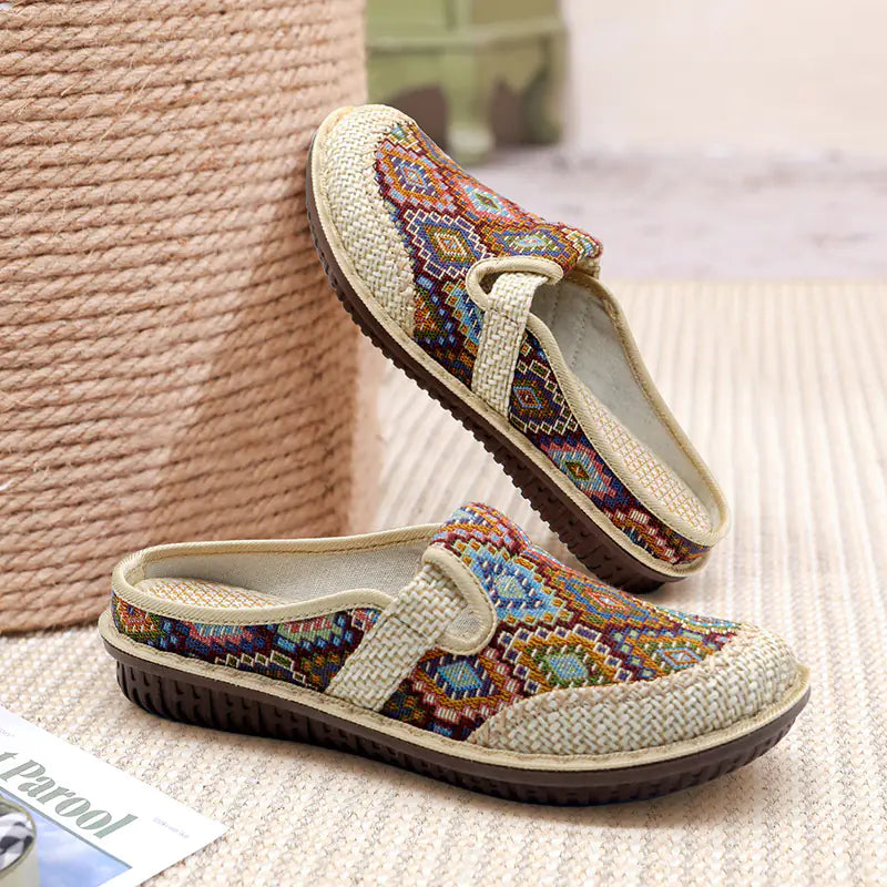 New Style Linen Slip-On Beijing Cloth Shoes for Women