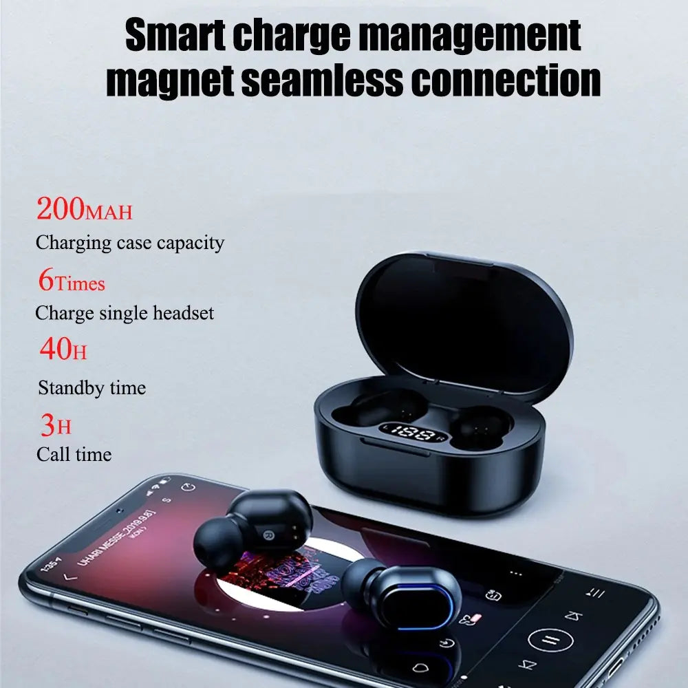 TWS Bluetooth Headset with Touch Digital Display