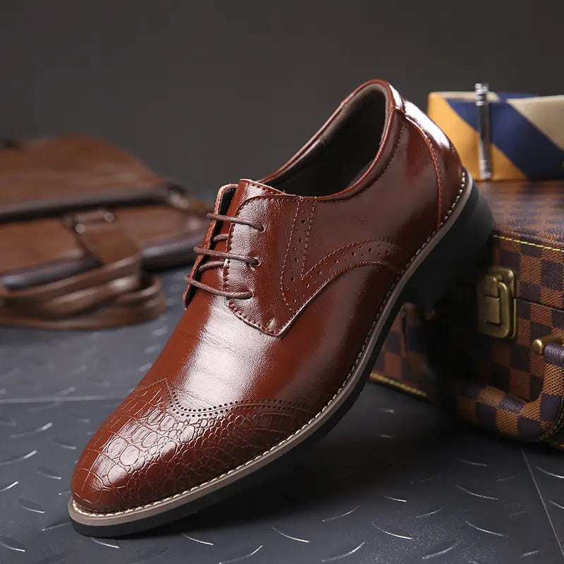 Sapatos de Couro Casuais Formais Plus Size Masculinos