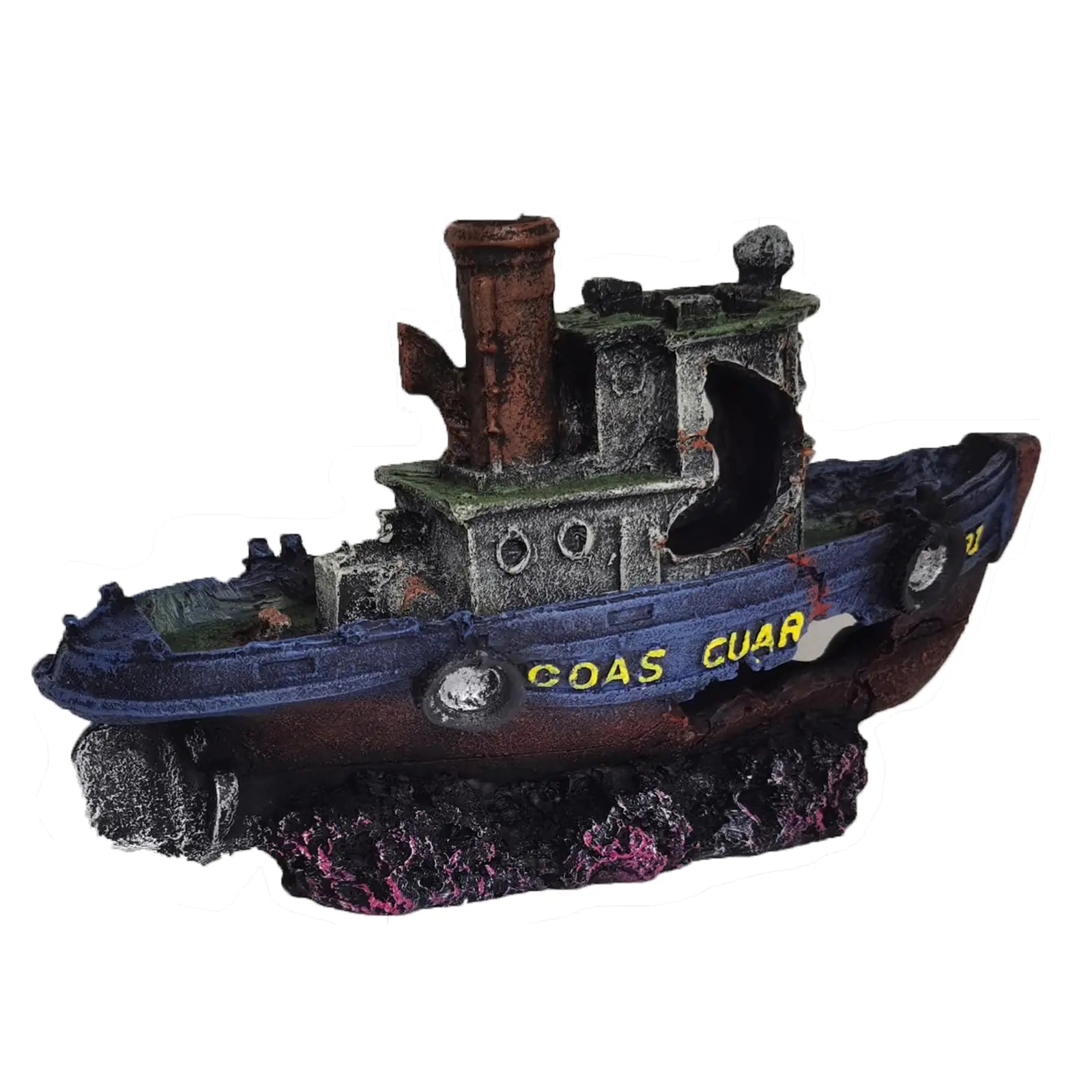 Aquarium Large Shipwreck Decorations - Fish Tank Lifelike Ship Decor Resin Material Pirate Ship Decor