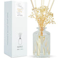 Auelife Reed Diffuser Set - 6.4 oz Saffron Ebony Scented Diffuser with Sticks Preserved Real Flower Reed Diffuser Home Fragrance Essential Oil Reed Diffuser for Bedroom Bathroom Shelf Decor